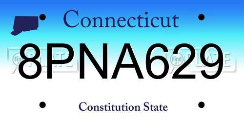 8PNA629 Connecticut License Plate
