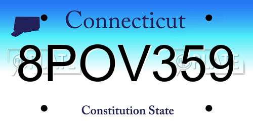 8POV359 Connecticut License Plate