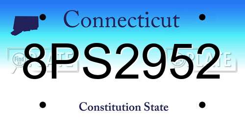 8PS2952 Connecticut License Plate