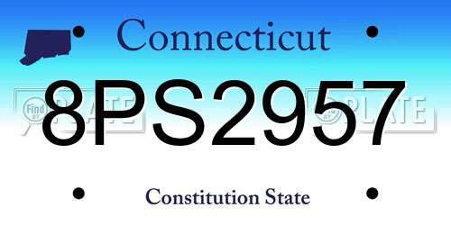8PS2957 Connecticut License Plate