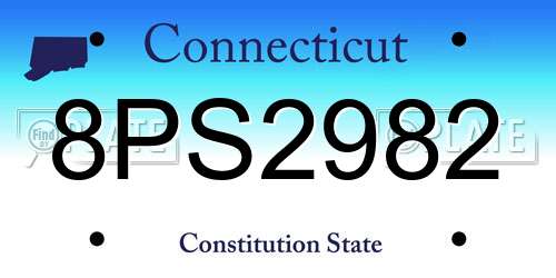 8PS2982 Connecticut License Plate