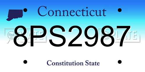 8PS2987 Connecticut License Plate