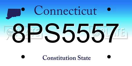 8PS5557 Connecticut License Plate