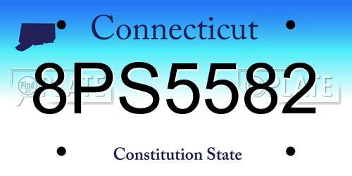 8PS5582 Connecticut License Plate