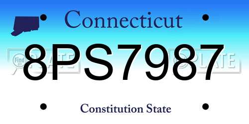 8PS7987 Connecticut License Plate