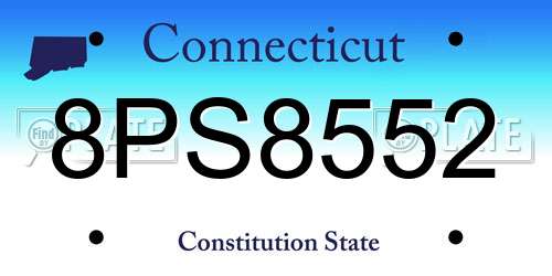 8PS8552 Connecticut License Plate