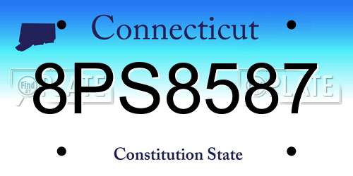 8PS8587 Connecticut License Plate