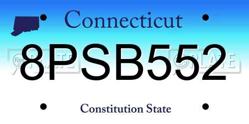 8PSB552 Connecticut License Plate
