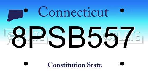 8PSB557 Connecticut License Plate