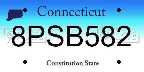 8PSB582 Connecticut License Plate