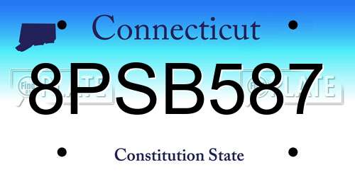 8PSB587 Connecticut License Plate