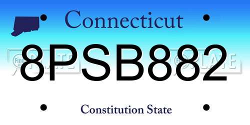 8PSB882 Connecticut License Plate