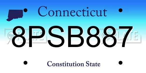 8PSB887 Connecticut License Plate
