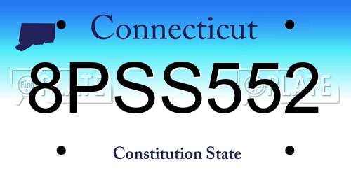 8PSS552 Connecticut License Plate