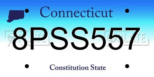 8PSS557 Connecticut License Plate