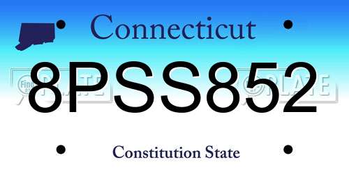 8PSS852 Connecticut License Plate