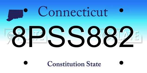 8PSS882 Connecticut License Plate
