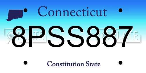 8PSS887 Connecticut License Plate