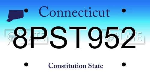 8PST952 Connecticut License Plate