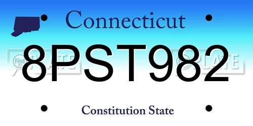 8PST982 Connecticut License Plate