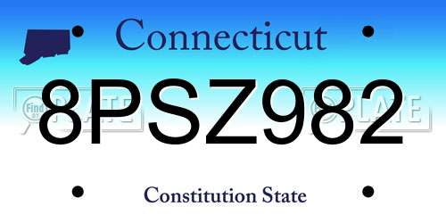 8PSZ982 Connecticut License Plate