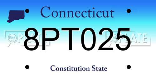 8PT025 Connecticut License Plate