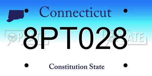 8PT028 Connecticut License Plate