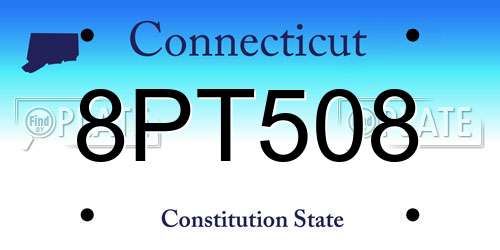 8PT508 Connecticut License Plate