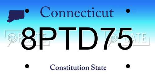 8PTD75 Connecticut License Plate