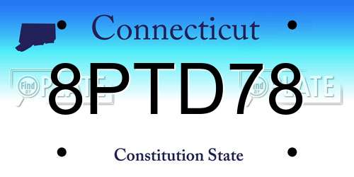 8PTD78 Connecticut License Plate