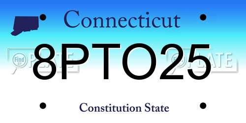 8PTO25 Connecticut License Plate