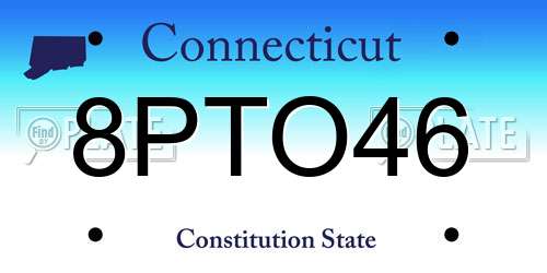 8PTO46 Connecticut License Plate