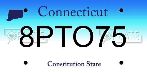 8PTO75 Connecticut License Plate