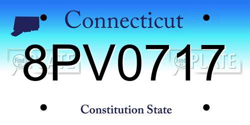 8PV0717 Connecticut License Plate