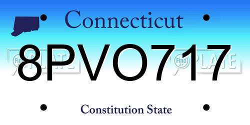 8PVO717 Connecticut License Plate
