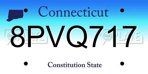 8PVQ717 Connecticut License Plate