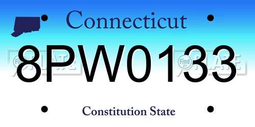 8PW0133 Connecticut License Plate