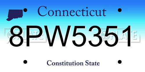 8PW5351 Connecticut License Plate
