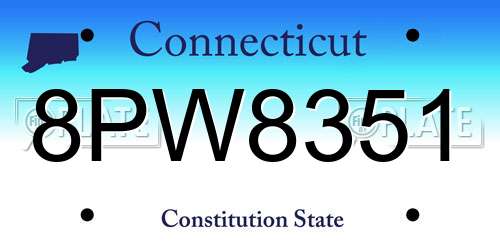 8PW8351 Connecticut License Plate