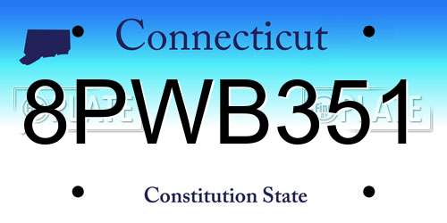 8PWB351 Connecticut License Plate
