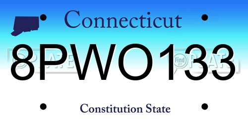 8PWO133 Connecticut License Plate