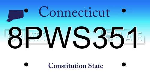 8PWS351 Connecticut License Plate