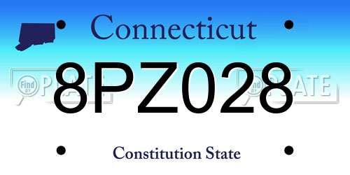8PZ028 Connecticut License Plate