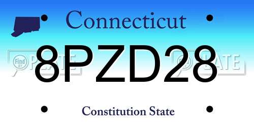 8PZD28 Connecticut License Plate