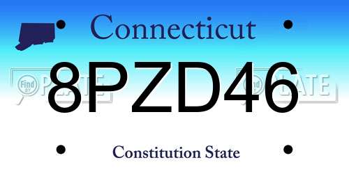 8PZD46 Connecticut License Plate