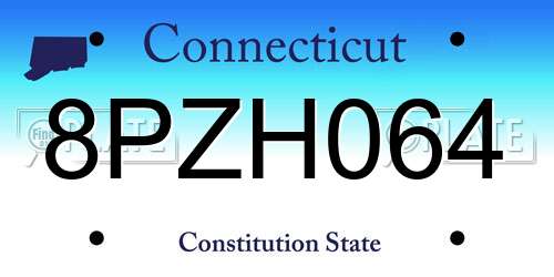8PZH064 Connecticut License Plate