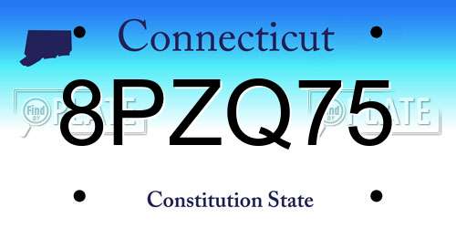 8PZQ75 Connecticut License Plate