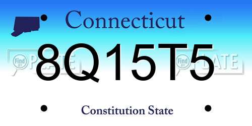 8Q15T5 Connecticut License Plate