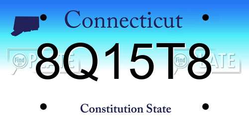 8Q15T8 Connecticut License Plate