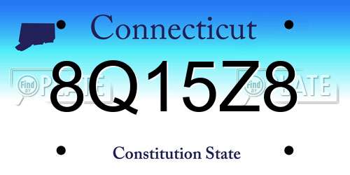 8Q15Z8 Connecticut License Plate